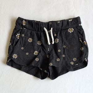 old navy girls daisy floral print comfy gray pull-on shorts size XS / 5